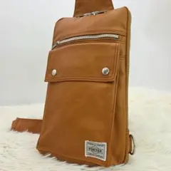 PORTER ポーター　フリースタイル　スリングショルダーバッグ　キャメル