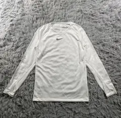 NIKE ナイキ DRI-FIT 長袖Tシャツ センターロゴ ホワイト Lのサムネイル