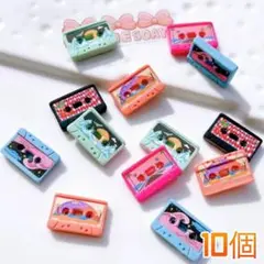デコパーツ デコパ カセット レコード 音楽 パーツ 10個セット