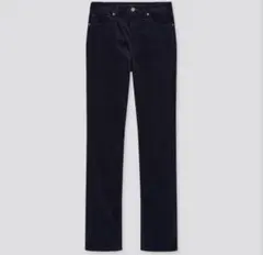 【美品】コーデュロイスリムストレートハイライズジーンズ ネイビー 68.5cm