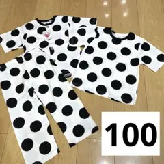 綿100％　女の子　ドット柄　半袖　パジャマ　3点セット