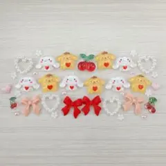 シナモロールポムポムプリン ネイルパーツ デコパーツ 10個セット おまけ付き