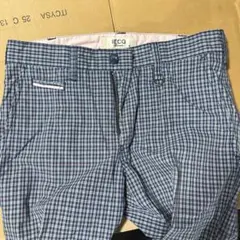 IKKA クロップドパンツ　チェック　紫　7分丈のサムネイル