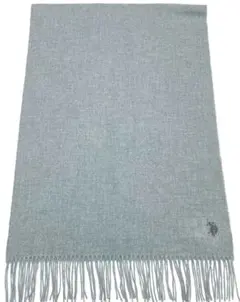 新品タグ付き U.S.POLO ASSN マフラー グレー シルバー 刺繍ロゴ