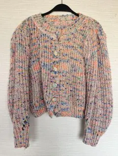 多色ニットクロップドカーディガン　nugu