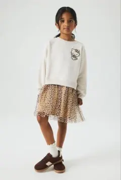 H&M 120/130㎝ H&M チュールスカート プリントスウェットワンピース