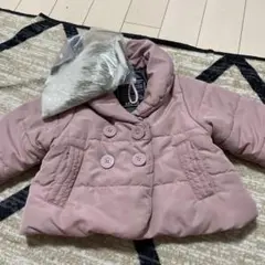 ピンクのファーダウンコート　80