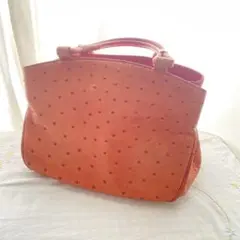 オレンジ オーストリッチ ハンドバッグ
