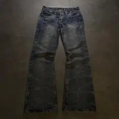 archive 00s y2k ウォッシュデニム 微フレアパンツ グランジ 28