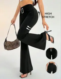 SHEIN ブラック　フレアパンツ XXS　(実際S～M可)