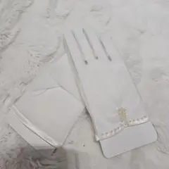 ホワイトシフォンウェディンググローブ