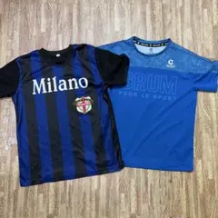 キッズ 半袖Tシャツ 2枚セット サッカーデザイン130㎝のサムネイル