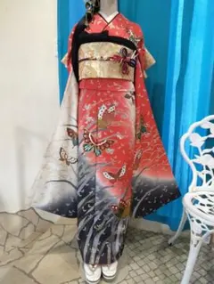 振袖フルセット、正絹振袖、成人式、重ね衿、帯揚げ帯締め、西陣袋帯、長襦袢
