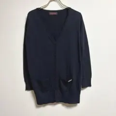 ✨ クレイサス【38】✨ カーディガン 長袖 前ボタン Vネック ポケット 紺のサムネイル