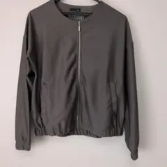 ノーカラージャケット グレー M