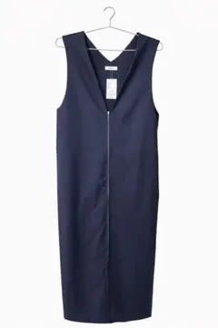 新品 earth ジップワンピース ネイビー ロング F
