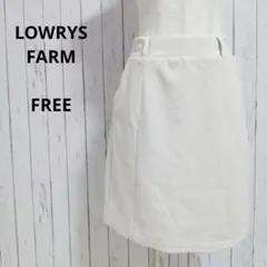 ローリーズファーム☆タイトスカート　ミニ丈　バックジップ　ウエストゴム　F　白系