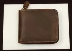 新品 ヌバックレザー 二つ折り財布 レザー 革財布 本革 牛革 ダークブラウン