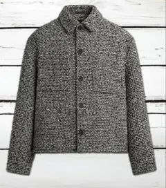 ZARA ザラ ポケット付きテクスチャードシャツジャケット 完売品　L