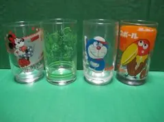キャラクターガラスコップ 4点セット