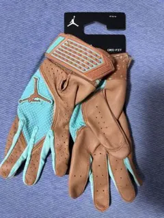 Jordan バッティング用手袋 M ブラウン/アクア