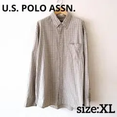 U.S. POLO ASSN. ベージュ系 チェック柄 XL 長袖シャツ