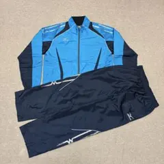 ミズノ　ウインドブレーカー上下セット 青/黒
