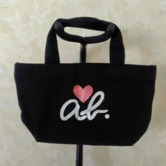 アニエスベー黒のハートプリントトートバッグ