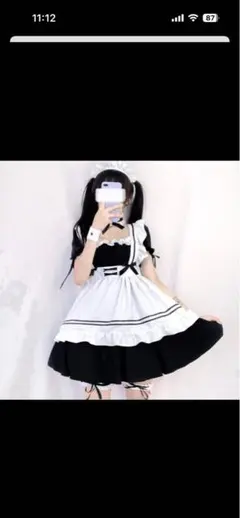 【8点セット】【Mサイズ】メイド　コスプレ　コスチューム　衣装　クリスマス