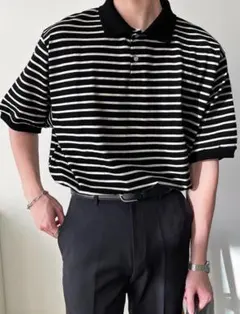 【新品・未使用】SHEIN メンズ ストライプ ポロシャツ
