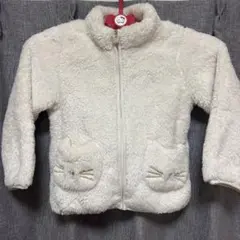 新品未使用　エニィファムキッズ　ネコポケットボアブルゾン 110 ホワイト