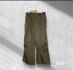 PLST プラステ カーキ オリーブ カーゴ ワイドパンツ Lサイズ