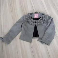 メゾピアノ リボン装飾ジャケット グレー120