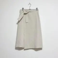 BRAHMIN♡ラップ風 膝下スカート うしろジップ ベルト付 38