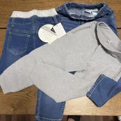 デニムパンツとスウェットパンツセット 110cm