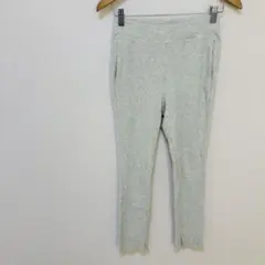 【ユニクロ】リブレギンスパンツ　Mサイズ　グレー灰色　スリット入りアンクル丈