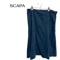 B1049SCAPAロングデニムフレアスカートフリルカジュアル大きめ３Lのサムネイル