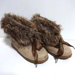 【VANS】 バンズ　ファーリボン付き　スエードショートブーツ　24cm