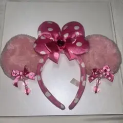 【️即日発送可】ディズニー ミニー ピンク イヤリング 水玉 カチューシャ