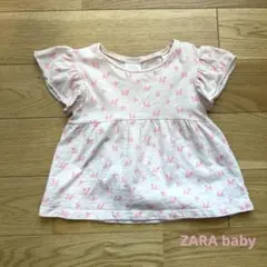 ZARAbaby 花柄フリル袖Tシャツ 18-24ヶ月　90cm