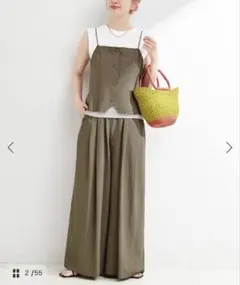 【値下げ】ノースリーブトップス＆ワイドパンツ セットアップのサムネイル