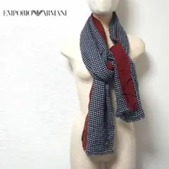 【美品】EMPORIO ARMANI 総柄 コットン ストール 大判