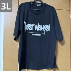 3L グラフィックプリントTシャツ 블랙