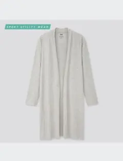 ユニクロ ☆ エアリズムシームレスUVカットロングカーディガン（長袖）グレー S