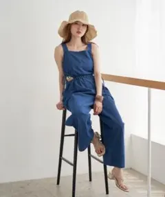 Kastane カットアウトシャーリングサロペット