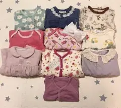 ベビー服 まとめ売り 女の子 60cm〜80cm ＋ ヘアバンドセット 11点