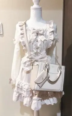 【完売】LIZLISAティアラリボンティアードワンピース＆バッグセット（ピンク）