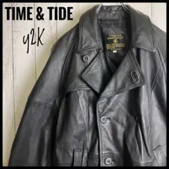 【超お買得】TIME & TIDE フライトジャケット　y2K ゴートスキン　Mのサムネイル