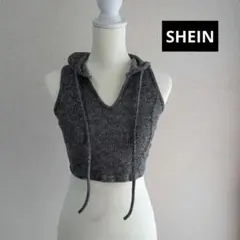 SHEIN・シーイン・クロップドタンクトップ・ドローストリングフード付き・XSのサムネイル