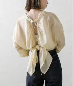 【美品】mystic 2way バンドカラーシアーシャツのサムネイル